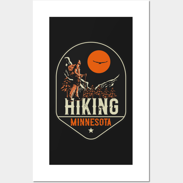 Hiking adventure wild retro exploring Minnesota Wall Art by HomeCoquette